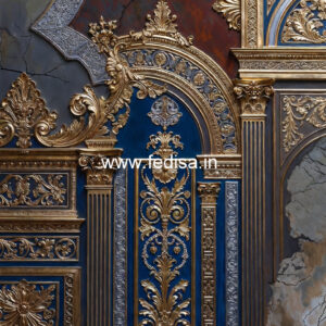 Baroque Wall Design Living Room False Ceiling Design With Fan No-4042