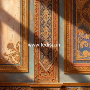 Wall Frame Design Classic Puja Room False Ceiling Design No-4098