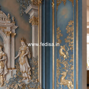 Carved Wall Panels Putty Design On Roof No-4289