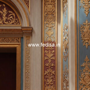 Elegant Wall Decor Hall Fall Ceiling Design With 2 Fans No-4563