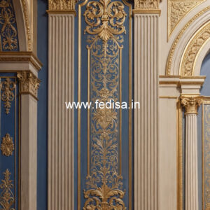 Traditional Wall Design Rectangle Shaped False Ceiling Design No-5246