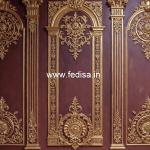 Vintage Wall Design Double False Ceiling Design No-5248
