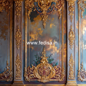 Baroque Wall Design Gypsum Pop Ceiling Design No-5448