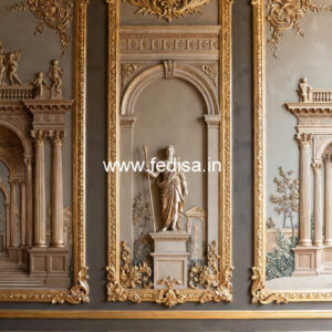 Feature Wall Classic Style Duplex House False Ceiling Design No-5578