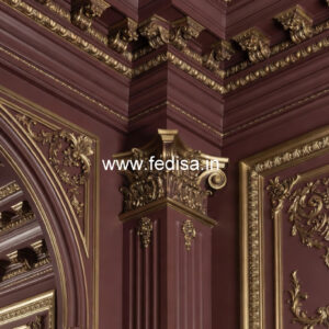 Wall Paneling Classic Style Oval Shaped False Ceiling Design No-5681