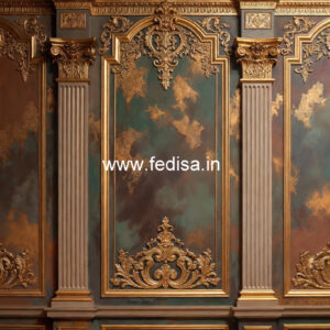 Luxury Wall Design Ceiling Design L Shape Hall No-5705