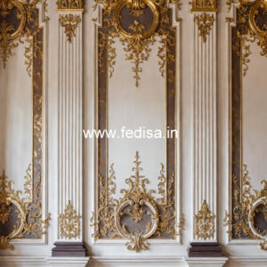 Baroque Wall Design Living Room Simple Pop Design No-5714