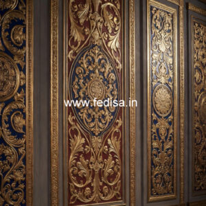 Royal Wall Design Living Room Ceiling Design With Two Fans No-5826