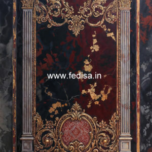 Victorian Wall Design False Ceiling For Two Fans No-5861