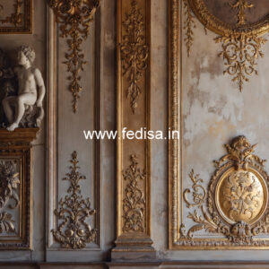 Wall Paneling Classic Style Interior Pop Ceiling Design No-5871