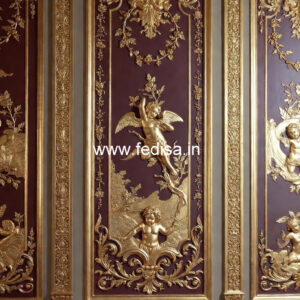 Plaster Wall Design Double Fan Ceiling Pop Design No-5950
