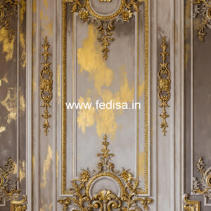 Classic Tv Wall Design Gray Color False Ceiling No-5995