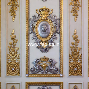 Wall Cornice Design False Ceiling 2 Fans No-6039