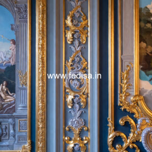 Marble Wall Design False Ceiling For L Shape Hall No-6176