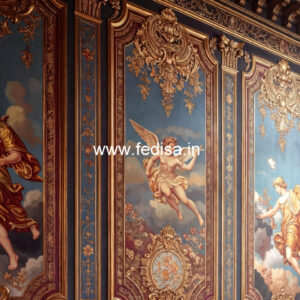 Dining Room Wall Design Classic Pop Murga Jali False Ceiling No-6183