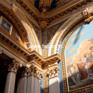 Wall Paneling Classic Style Hall Ceiling Flower Color No-6365