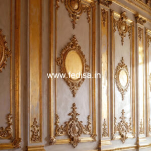 Stone Wall Cladding Fall Ceiling Plus Minus Design No-6408