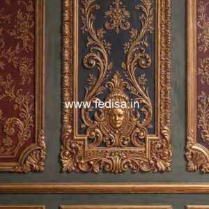 Stone Wall Cladding Lobby Ceiling Design No-6674