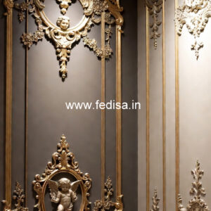 Ceiling To Wall Molding Pop Design For Hall With Two Fans No-6952