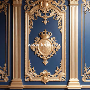 Carved Wall Panels Double Fan Ceiling Design No-7063