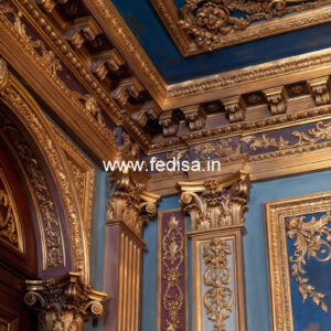 Wooden Wall Panel Design Pop Design For Bedroom With Fan No-7199