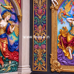 Decorative Wall Trims Double Fan False Ceiling Design No-7292