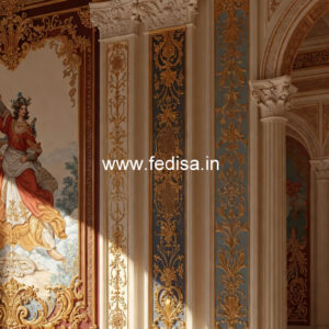 Carved Wall Panels False Ceiling Design Bedroom With Fan No-7443