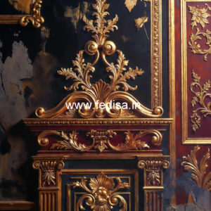 Marble Wall Design Wooden Pop Design For Bedroom No-7696