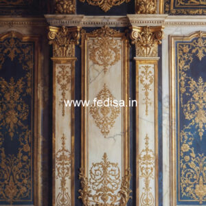 Neoclassical Wall Decor Wooden Ceiling Design For House No-7729