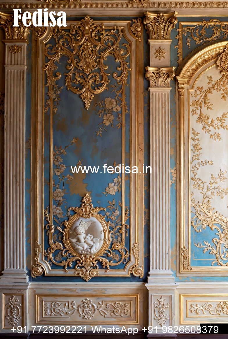 Classic Tv Wall Design Led Profile Light Ceiling Design No-7743