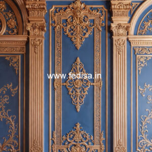 Stone Wall Cladding Ceiling Design For Bedroom With Fan No-7814