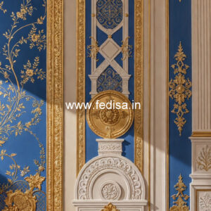 Ceiling To Wall Molding False Ceiling Design With 2 Fans No-7826