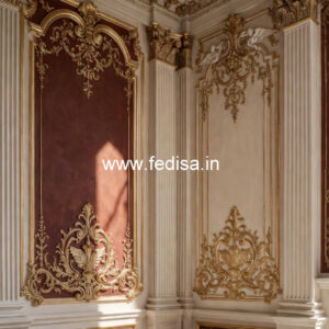 Textured Wall Finish Living False Ceiling Design No-7849
