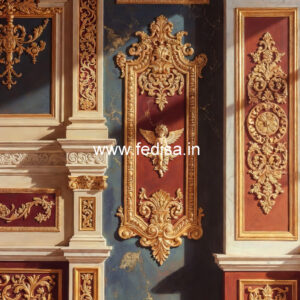 Luxury Wall Patterns Latest False Ceiling Design With Two Fans No-7865