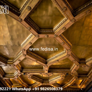 Wooden Classic Ceiling Design Professional Pop Design No-12043