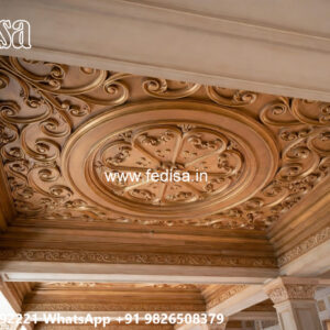 Wooden Classic Ceiling Design Pop Design Passage No-12046