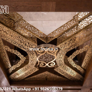 Wooden Classic Ceiling Design Pop Ceiling For Living Room No-12053