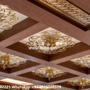 Wooden Classic Ceiling Design Black Pop Design No-12056