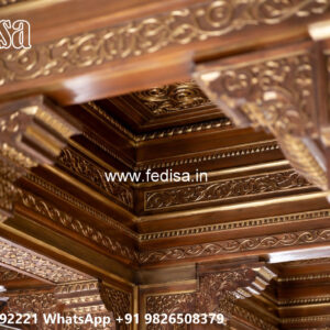 Wooden Classic Ceiling Design Full Ceiling Pop Design No-12062