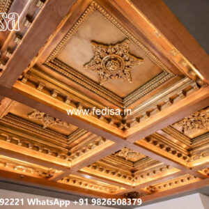 Wooden Classic Ceiling Design Down Ceiling Simple Design No-12095