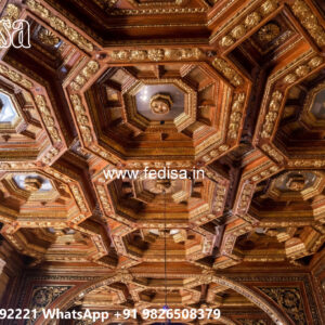Wooden Classic Ceiling Design Pop Plus Minus Design For Guest Room No-12102