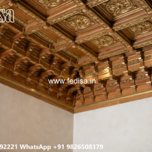 Wooden Classic Ceiling Design Pop Half Ceiling Design No-12115