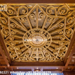 Wooden Classic Ceiling Design Stylish Pop Design For Hall No-12138