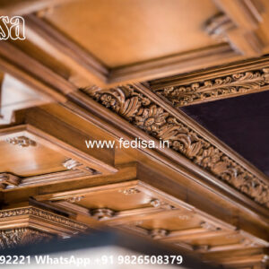 Wooden Classic Ceiling Design Front Wall Pop Design No-12157