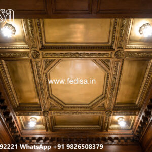 Wooden Classic Ceiling Design Pooja Ghar Pop Design No-12164