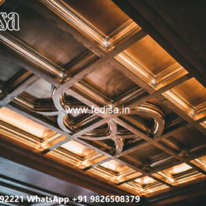 Wooden Classic Ceiling Design Bedroom Pop Simple Design No-12186