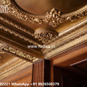 Wooden Classic Ceiling Design Pop Swastik Design No-12208