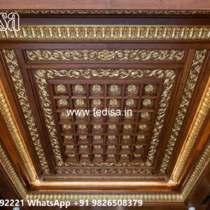 Wooden Classic Ceiling Design Pop Design Ka Color No-12213