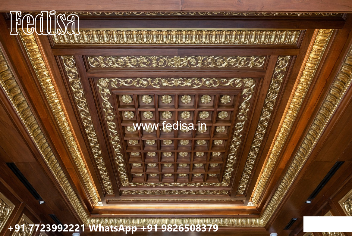 Wooden Classic Ceiling Design Pop Design Ka Color No-12213