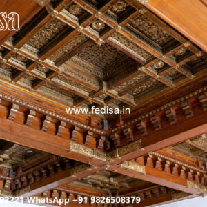 Wooden Classic Ceiling Design Plus Minus Pop Design Room No-12216